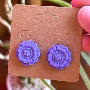 Purple Flower Studs